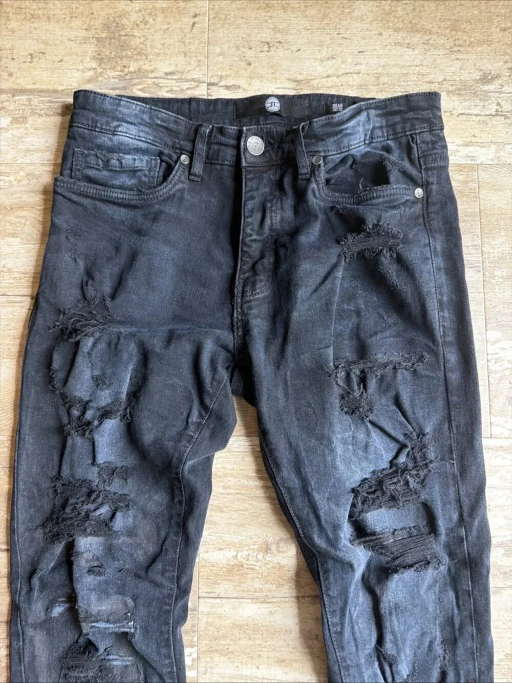 JORDAN CRAIG Sean Distressed Stretch Black Jeans Men’s 32x32